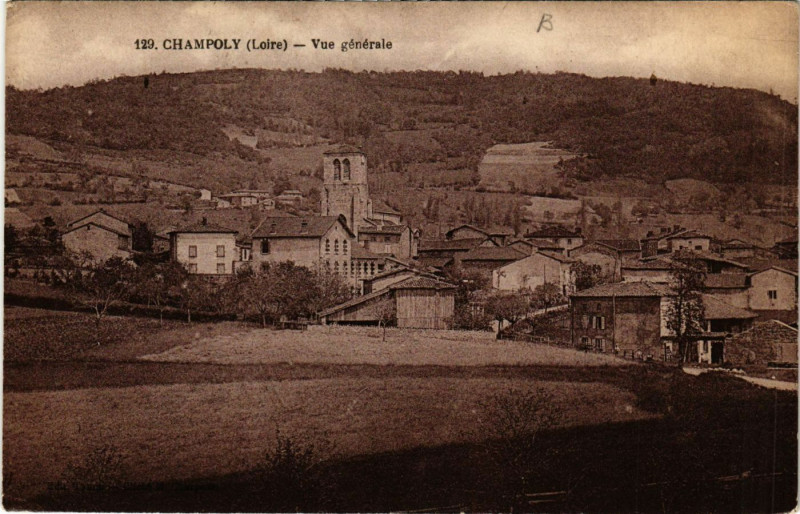 Carte postale ancienne Champoly - Vue générale à Champoly
