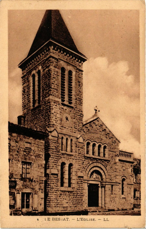 Carte postale ancienne Le Bessat - L'Eglise au Bessat