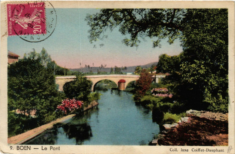 Carte postale ancienne Boen - Le Pont