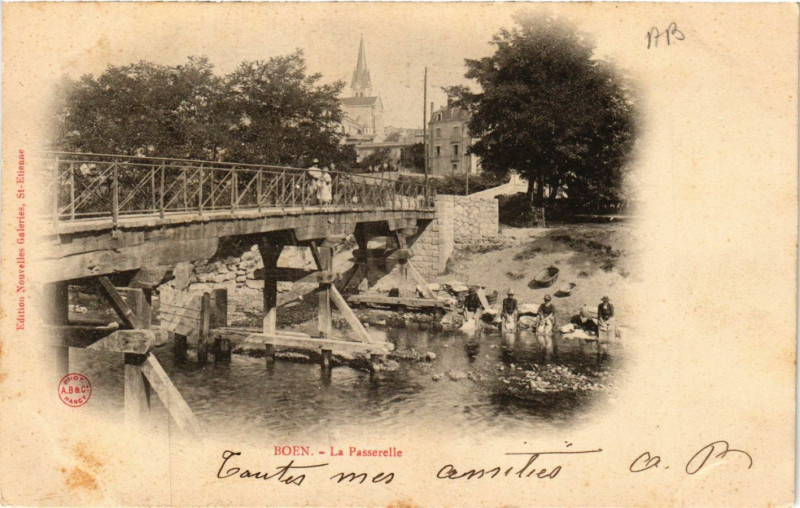 Carte postale ancienne Boen - La Passerelle