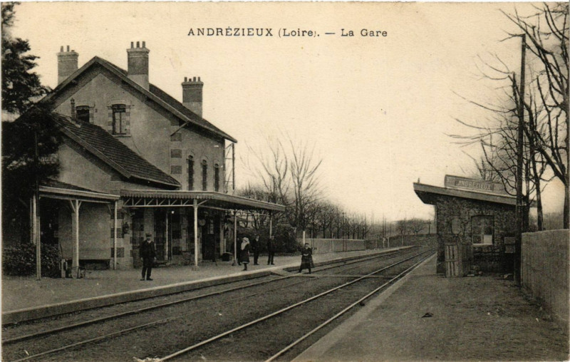 Carte postale ancienne Andrezieux - La Gare