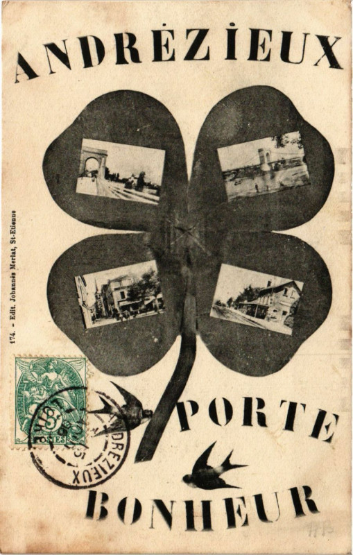 Carte postale ancienne Andrezieux - Porte Bonheur
