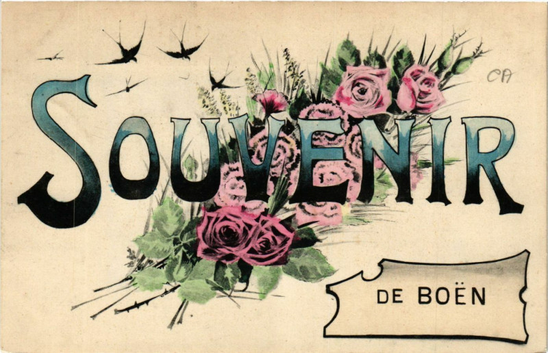 Carte postale ancienne Souvenir de Boen