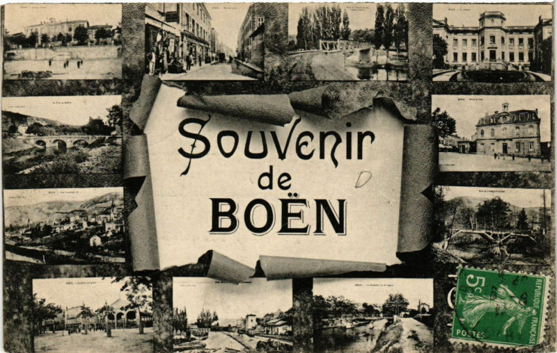 Carte postale ancienne Souvenir de Boen