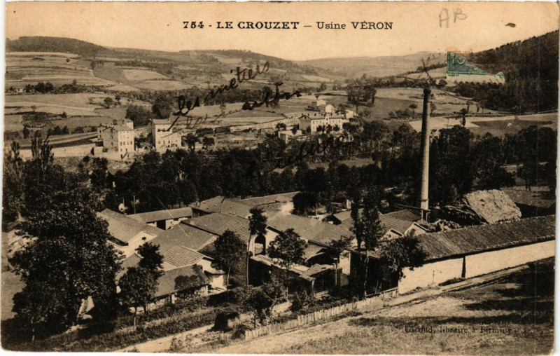 Carte postale ancienne La Crouzet - Usine Véron