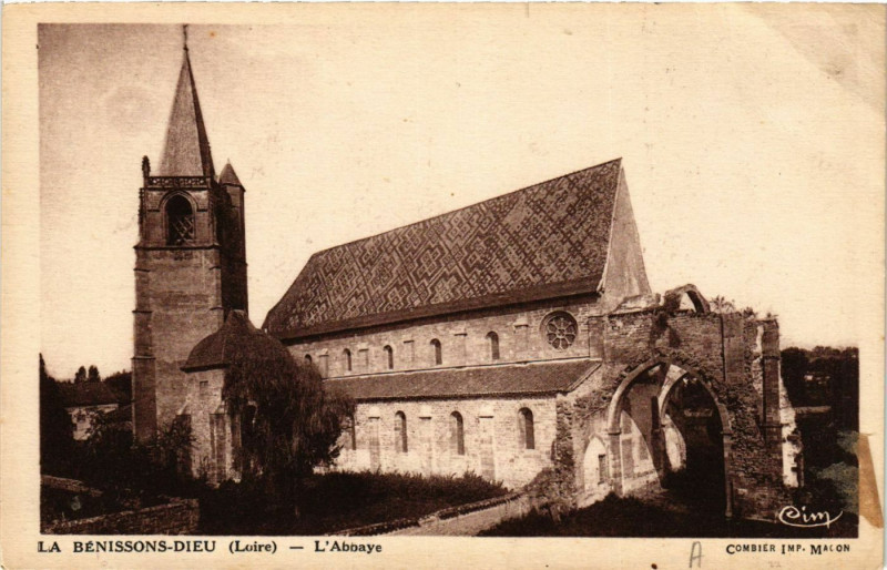 Carte postale ancienne La Benissons-Dieu - l'Abbaye