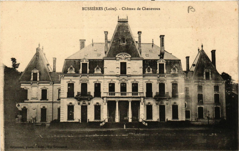 Carte postale ancienne Bussieres - Chateau de Chnevoux à Bussières