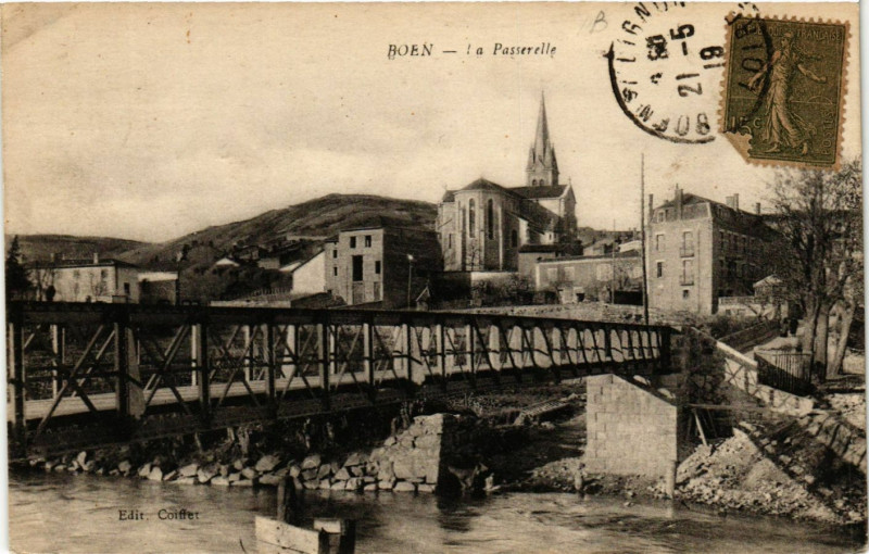 Carte postale ancienne Boen - Le Passerelle