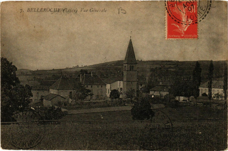 Carte postale ancienne Belleroche - Vue Générale à Belleroche
