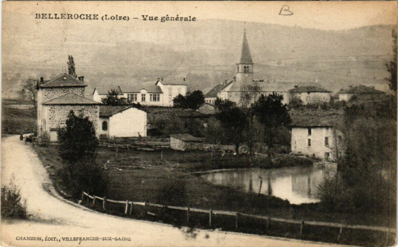 Carte postale ancienne Belleroche - Vue générale à Belleroche