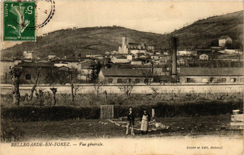 Carte postale ancienne Bellegarde-en-Forez - Vue générale à Bellegarde-en-Forez