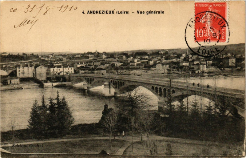 Carte postale ancienne Andrezieux - Vue générale