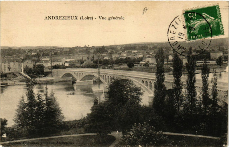 Carte postale ancienne Andrezieux - Vue générale
