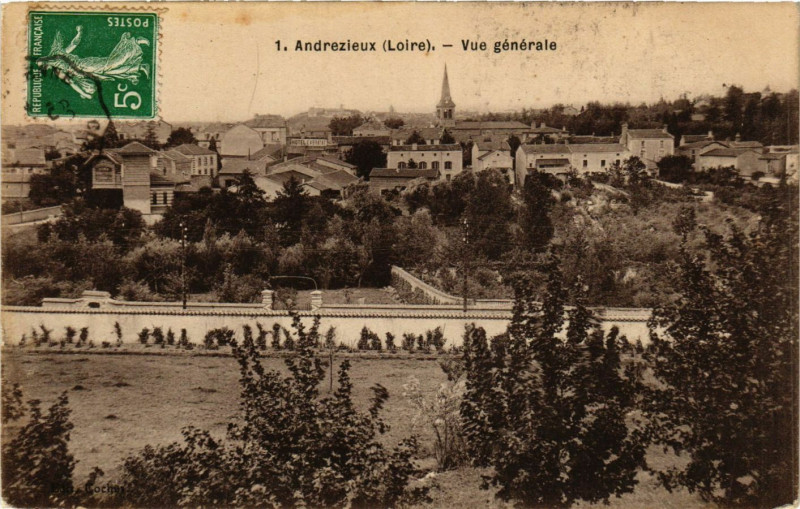 Carte postale ancienne Andrezieux - Vue générale