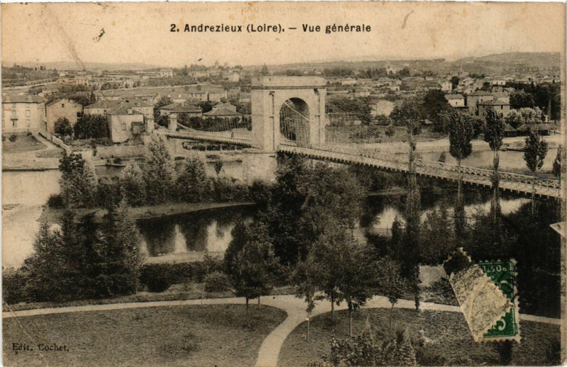 Carte postale ancienne Andrezieux - Vue générale
