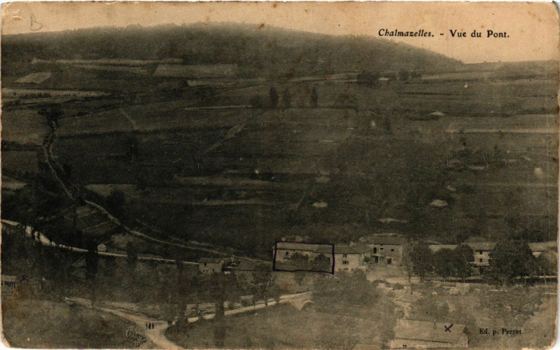 Carte postale ancienne Chalmazelles - Vue du Pont