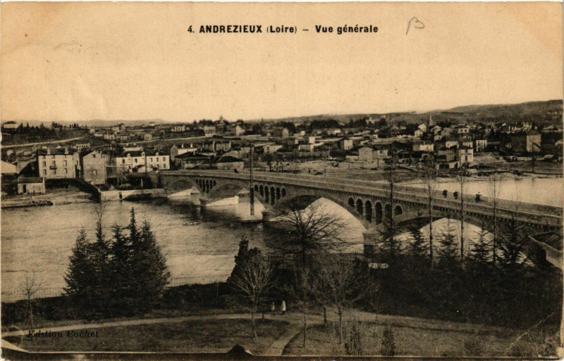 Carte postale ancienne Andrezieux - Vue générale