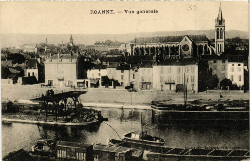 Carte postale ancienne Roanne Vue générale à Roanne