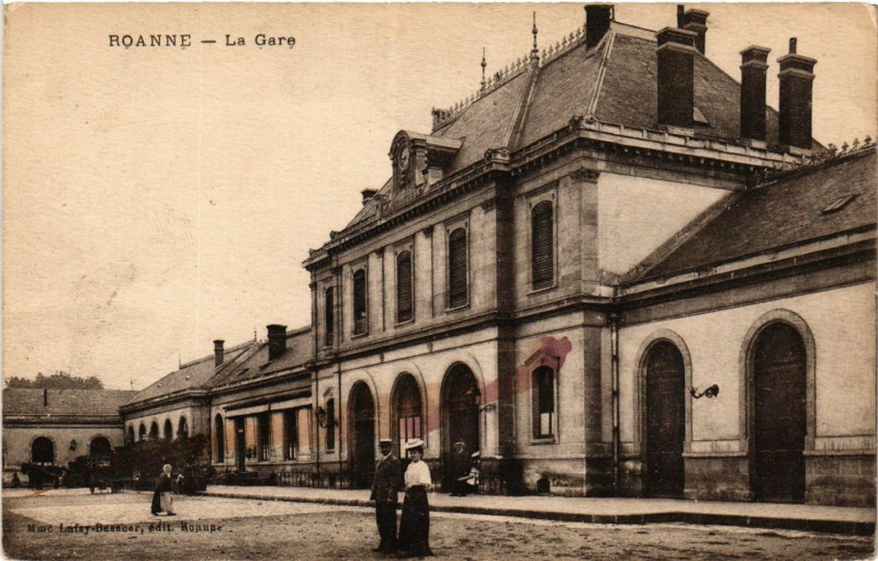 Carte postale ancienne Roanne La Gare à Roanne
