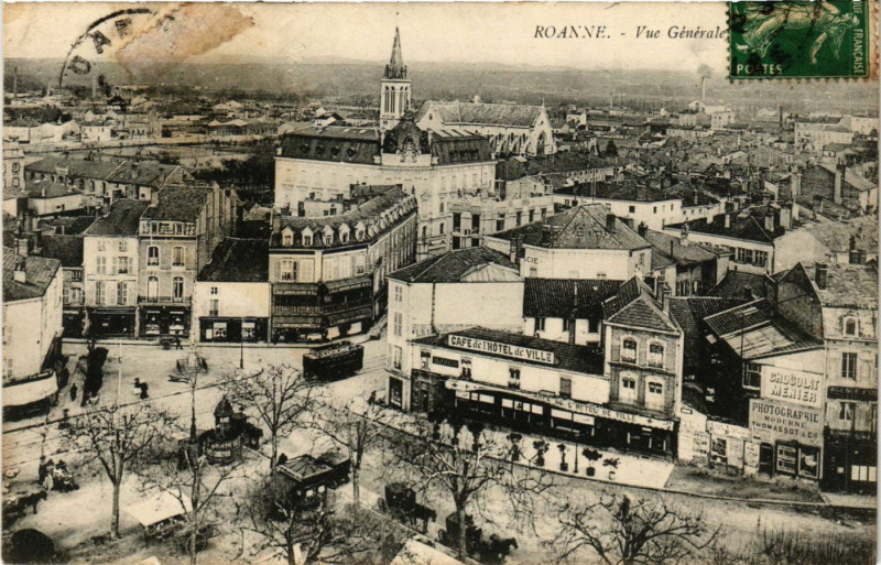 Carte postale ancienne Roanne Vue générale à Roanne