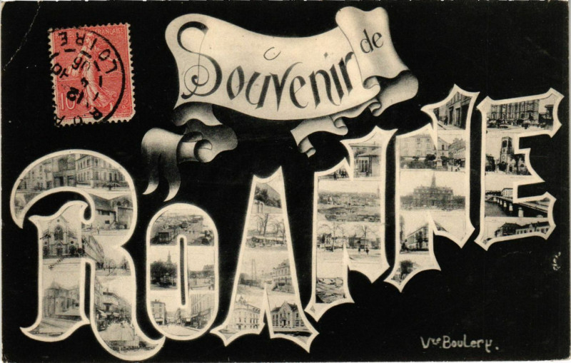 Carte postale ancienne Roanne Souvenir à Roanne