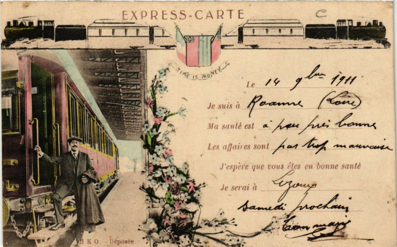 Carte postale ancienne Roanne Express Carte à Roanne