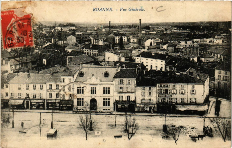 Carte postale ancienne Roanne Vue générale à Roanne