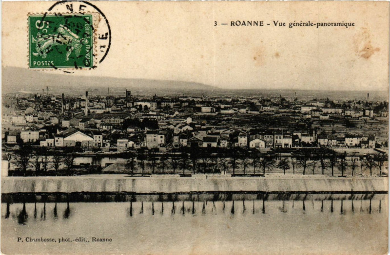 Carte postale ancienne Roanne Vue générale à Roanne
