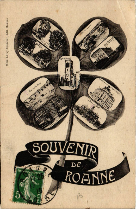 Carte postale ancienne Roanne Souvenir à Roanne