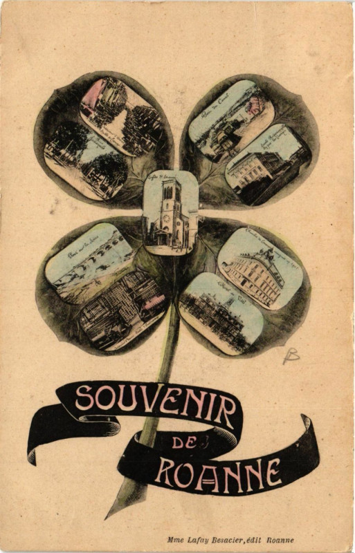 Carte postale ancienne Roanne Souvenir à Roanne