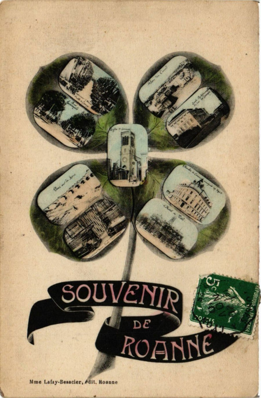Carte postale ancienne Roanne Souvenir à Roanne
