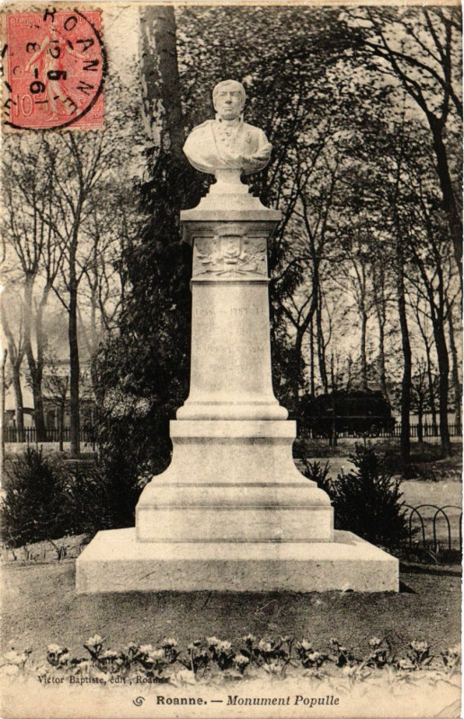 Carte postale ancienne Roanne Monument Populle à Roanne