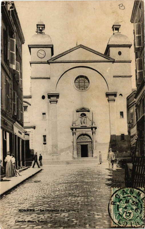 Carte postale ancienne Roanne La Chapelle du Lycée à Roanne