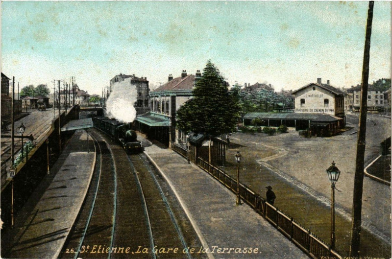 Carte postale ancienne Saint-Etienne La Gare de la Terrasse