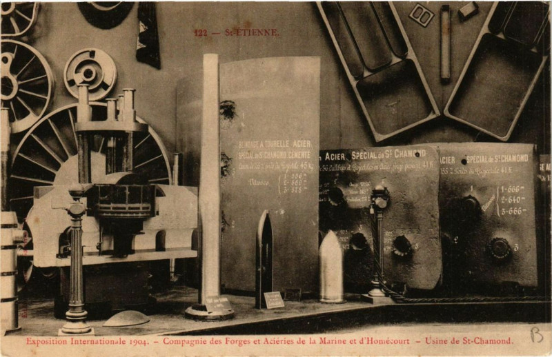 Carte postale ancienne Saint-Etienne Expo 1904 Usine de Saint-Chamond à Saint-Chamond