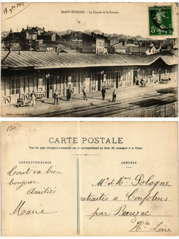 Carte postale ancienne Saint-Etienne Le Clapier et le Panassa