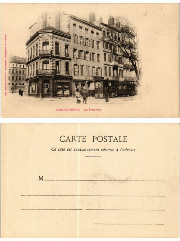 Carte postale ancienne Saint-Etienne Les Tramways
