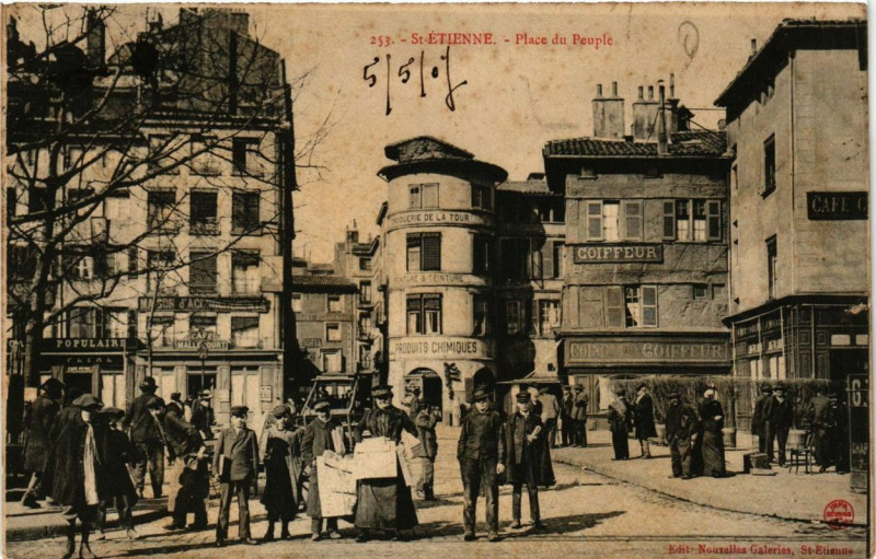 Carte postale ancienne Saint-Etienne Place du Peuple