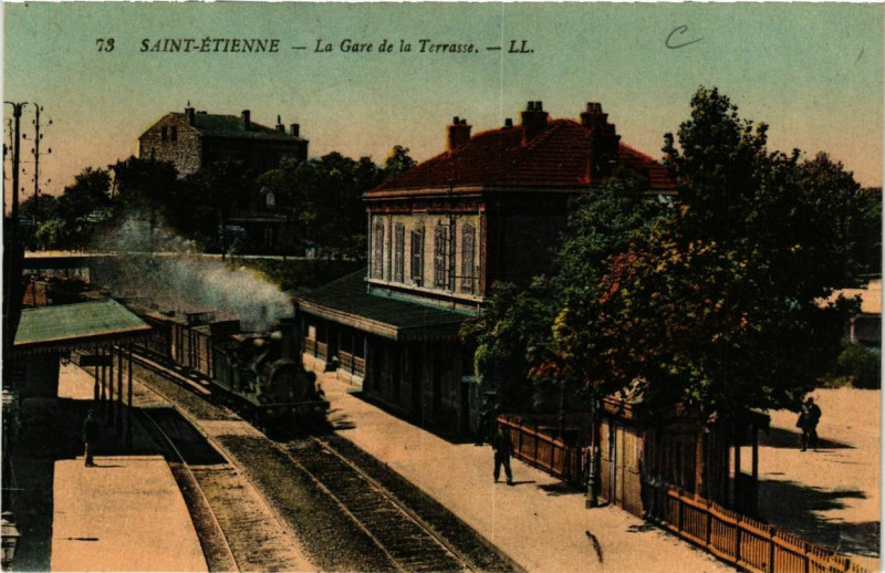 Carte postale ancienne Saint-Etienne La Gare de la Terrasse