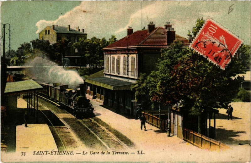 Carte postale ancienne Saint-Etienne La Gare de la Terrasse