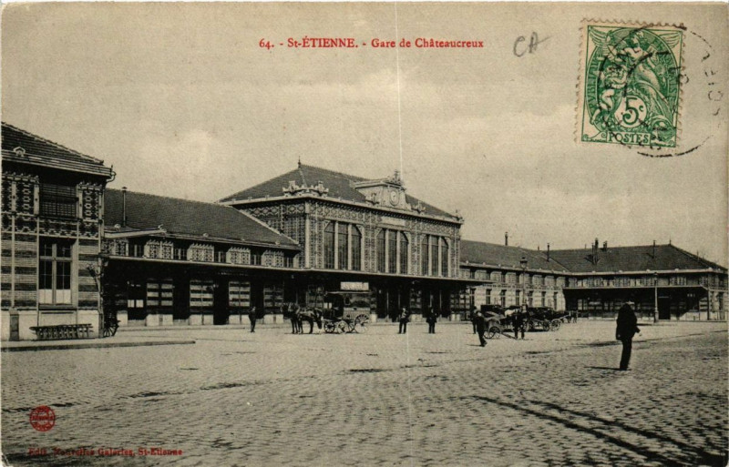 Carte postale ancienne Saint-Etienne Gare de Chateaucreux