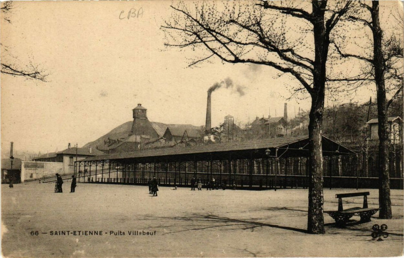 Carte postale ancienne Saint-Etienne Puits Villebeuf `