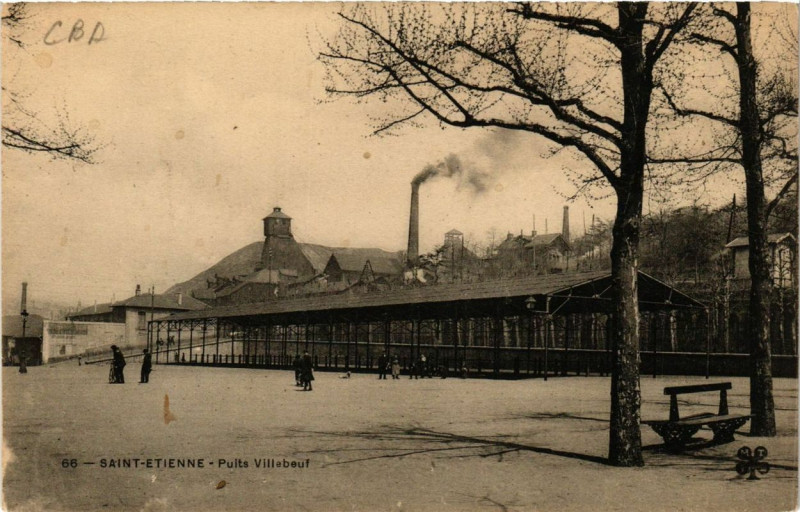 Carte postale ancienne Saint-Etienne Puits Vilebeuf
