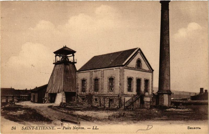 Carte postale ancienne Saint-Etienne Puits Neyron