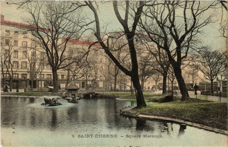 Carte postale ancienne Saint-Etienne square Marengo