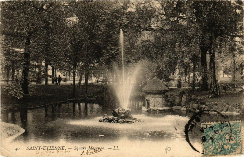 Carte postale ancienne Saint-Etienne square Marengo