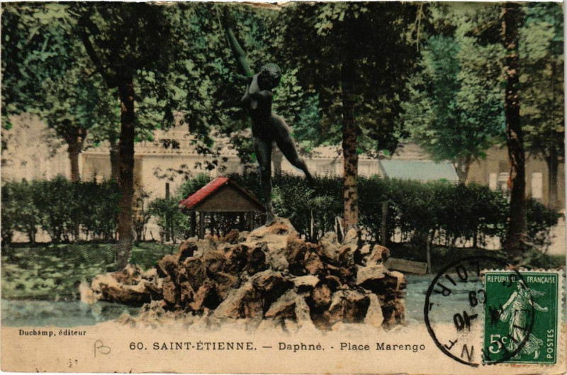 Carte postale ancienne Saint-Etienne Place Marengo Daphne