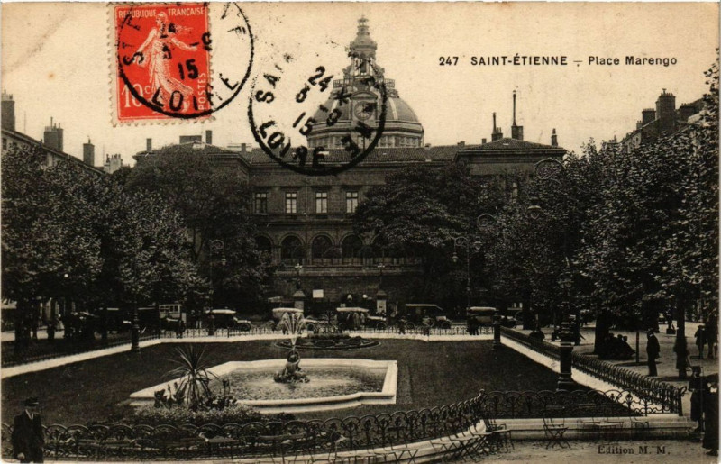Carte postale ancienne Saint-Etienne Place Marengo