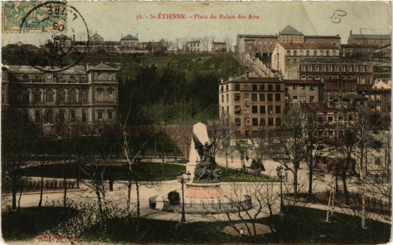 Carte postale ancienne Saint-Etienne Place du Plais des Arts