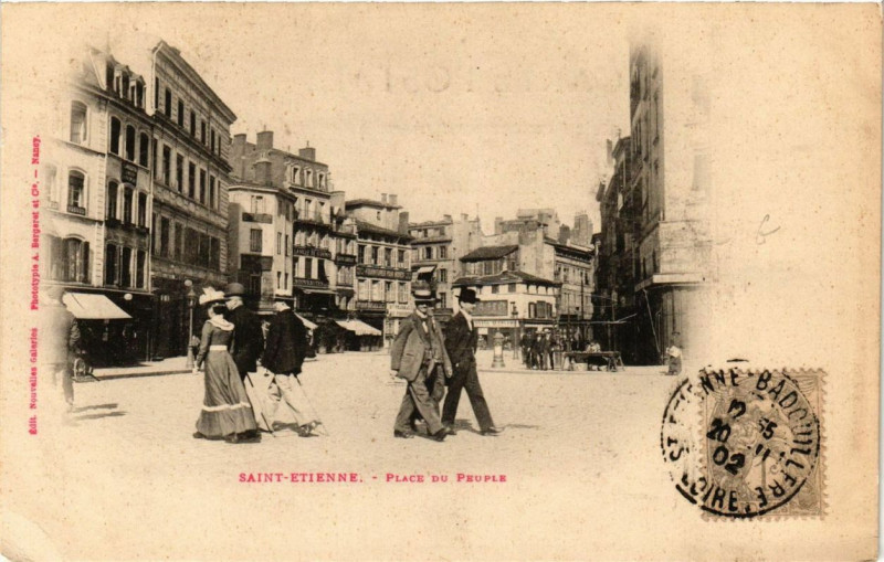 Carte postale ancienne Saint-Etienne Place du Peuple